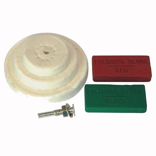 BRAND NEW POLISHING KIT 6PCE BUFFING WHEELS MANDREL POWER DRILL TOOL