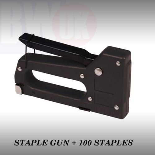 HIGH QUALITY STAPLE GUN + 100 STAPLES UPHOLSTERY TACKER DIY FABRIC