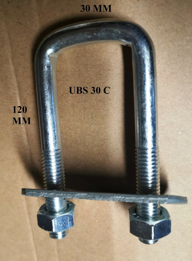 4 x square Ubolt u bolts Brackets DIY 30x120x10mm Nuts & Plate UBS30C
