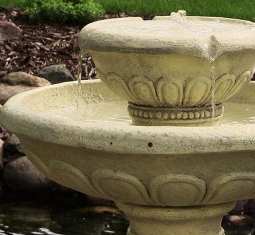 Large Outdoor Round Garden Bird Bath Water Fountain Feature Solar Powered F2