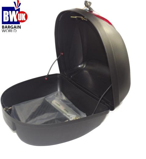 MOTORBIKE BIKE TOP BOX 28L LITRE STORAGE REAR BACK MOPED SCOOTER LUGGAGE CASE UK