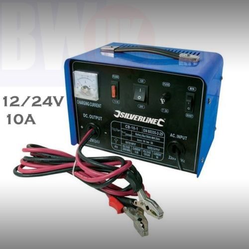 HEAVY DUTY PORTABLE CAR VAN TRUCK BATTERY CHARGER 10A 12V 24V FAST CHARGING S17