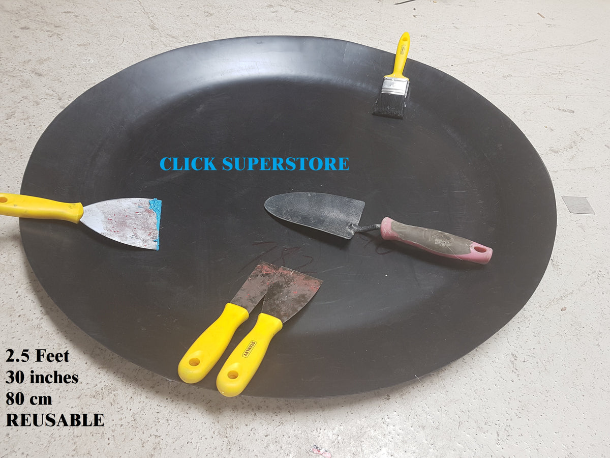  LARGE ROUND BOWL DISC TOUGH ABS PLASTIC  BLACK  DIY BUILDERS DECORATION CEMENT MIXING  PLASTERING   PASTE MIXING  SAND MIXER  OIL DRAINING ON VEHICLES 