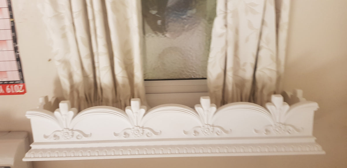CURTAIN BOX VALANCE PELMET WINDOW DOOR CORNICE COVER VICTORIAN 4 FEET 48 INCHES LONG  (122 CM X 18.5 CM HIGH X 18.5 CM  )  Weight 2.2 kg