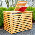 Double Wheelie Bin Storage Wooden Store Outdoor Garden Rubbish Dustbin 2 Shed