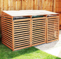 Triple Wheelie Bin Storage Wooden Store Cover Garden Rubbish Dustbin 3 Shed