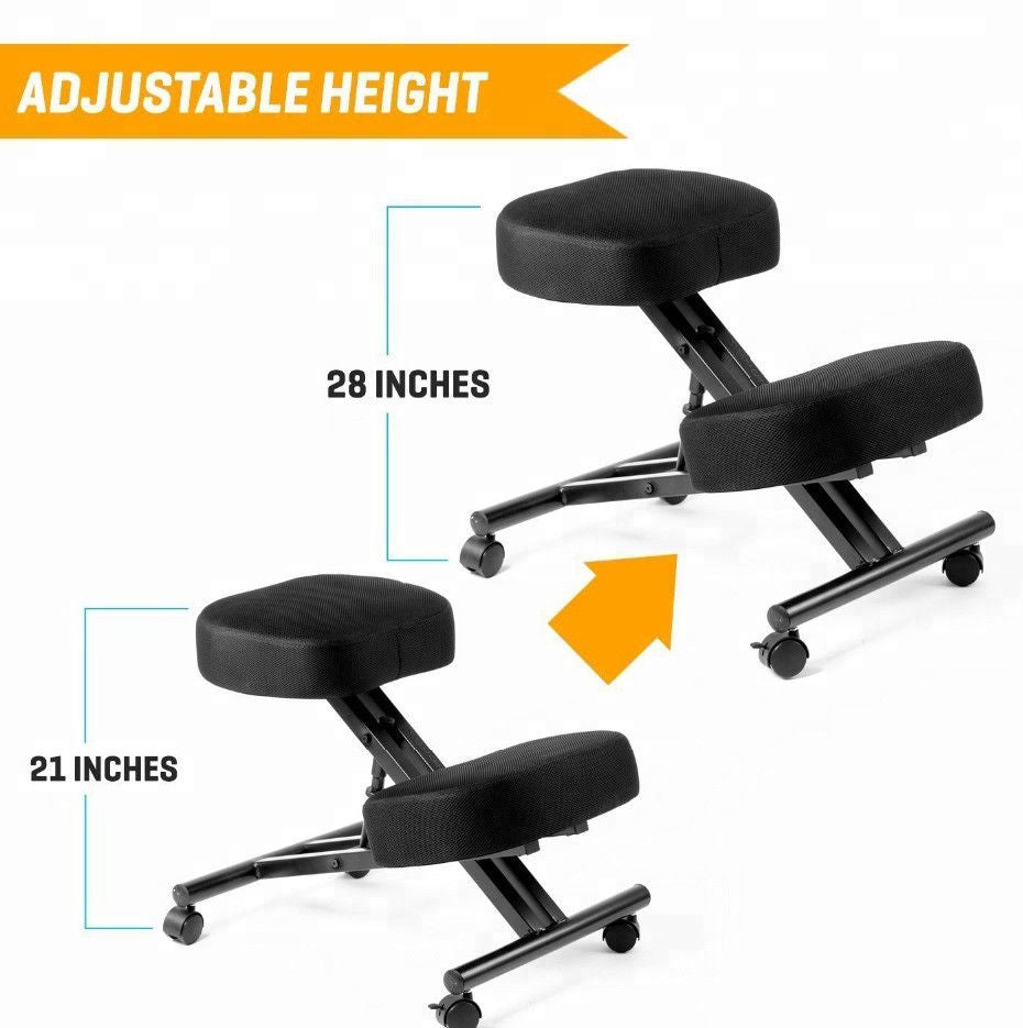 Kneeling Chair Orthopaedic Stool Ergonomic Posture Office Frame Seat Black