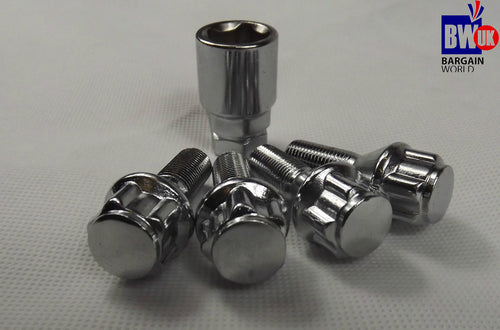 4 x Alloy Wheel Locking Bolt Anti Theft Nut 12 x 1.25mm Peugeot Citreon fiat etc