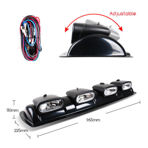 UNIVERSAL 4X4 ROOF TOP BAR DRIVING POD LIGHTS LENS OFFROAD FOG SPOT HEAD LAMPS