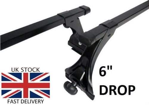 Roof bars for cars with Rain Gutters Racks rails Pajero Shogun Volvo Estate Jeep 6" Drop