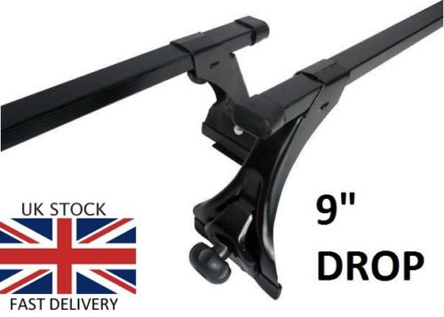 Roof bars with Rain Gutters Racks rails Pajero Shogun Volvo Estate Jeep 9" Drop