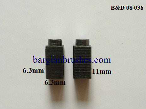 BLACK & DECKER CARBON BRUSHES 08036 6.3X6.3X11 TRIMMERS JIGSAWS DRILLS A7