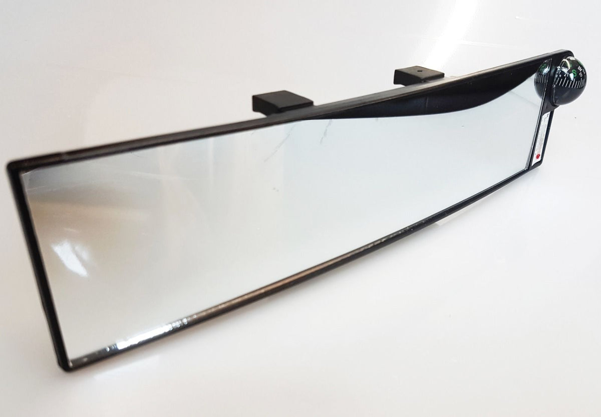 30CM Wide Car Rear View Mirror Interior Large Clip On - Compass Thermometer AC64