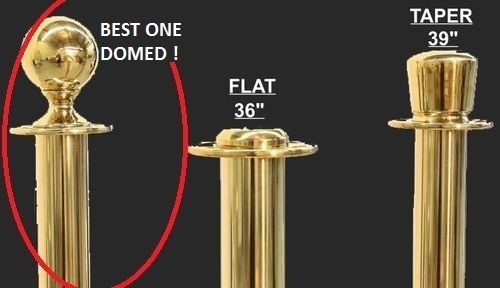 GOLD QUEUE BARRIER POSTS WITH 1.5M TWISTED RED or BLUE ROPE 