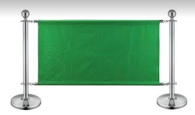 Cafe banner divider stand sign poles stanchion posts green barriers pvc oxford Posts