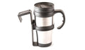TRAVEL MUG VEHICLE STAINLESS STEEL HOT COLD NO SPILL PLASTIC HOLDER CA16