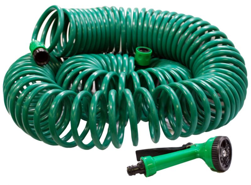 GARDEN HOSE 50 FT SOFT COIL GARDENING WATER SPRAY GUN CA17