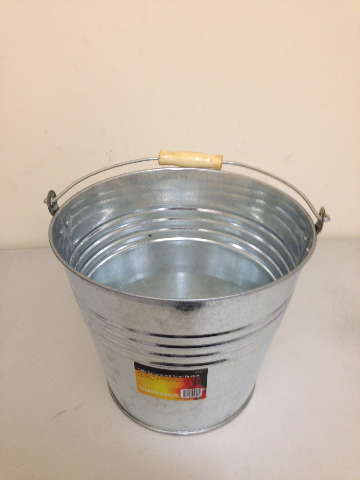 GALVANISED STEEL BUCKET 12 LTR HEAVY DUTY GARDEN WATER COAL CARRY HANDLE CA21