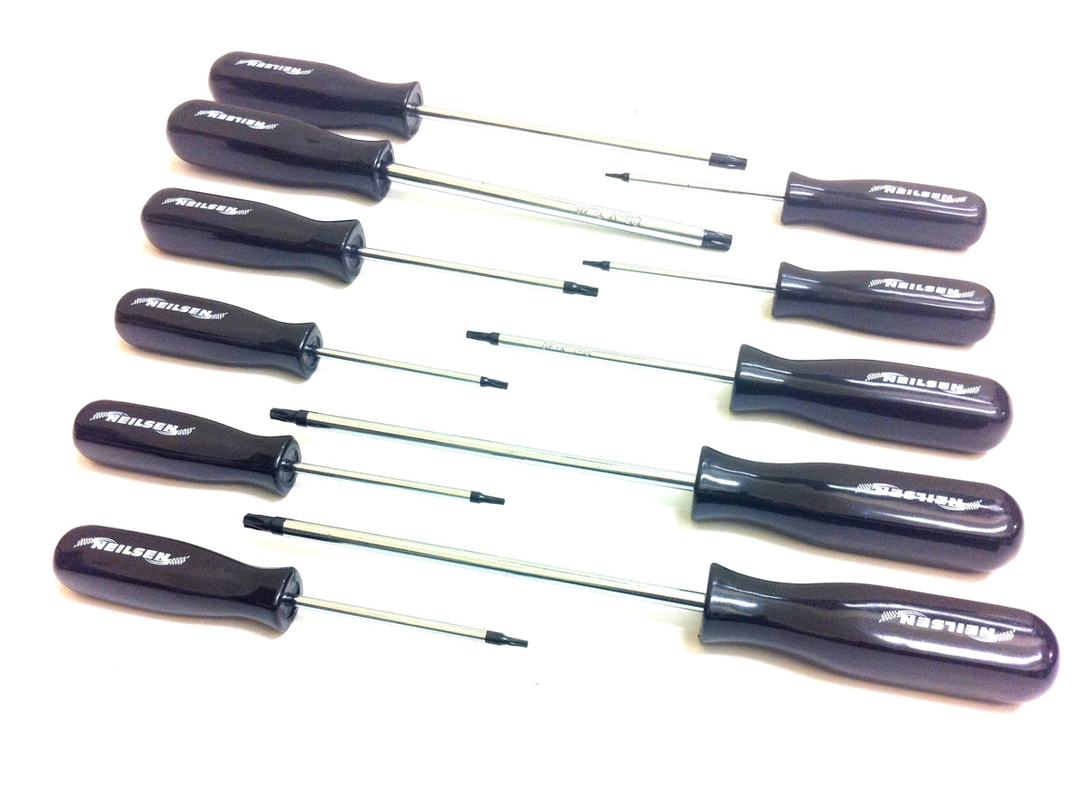 11 PIECES STAR SCREWDRIVER SET T6-T40 TAMPERPROOF CR/V MAGNETIC TIPS CA31