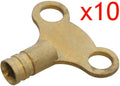 BRASS RADIATOR KEY 10 PACK PLUMBING TOOL BLEED AIR VALVE SOLID HEAVY DUTY CA44
