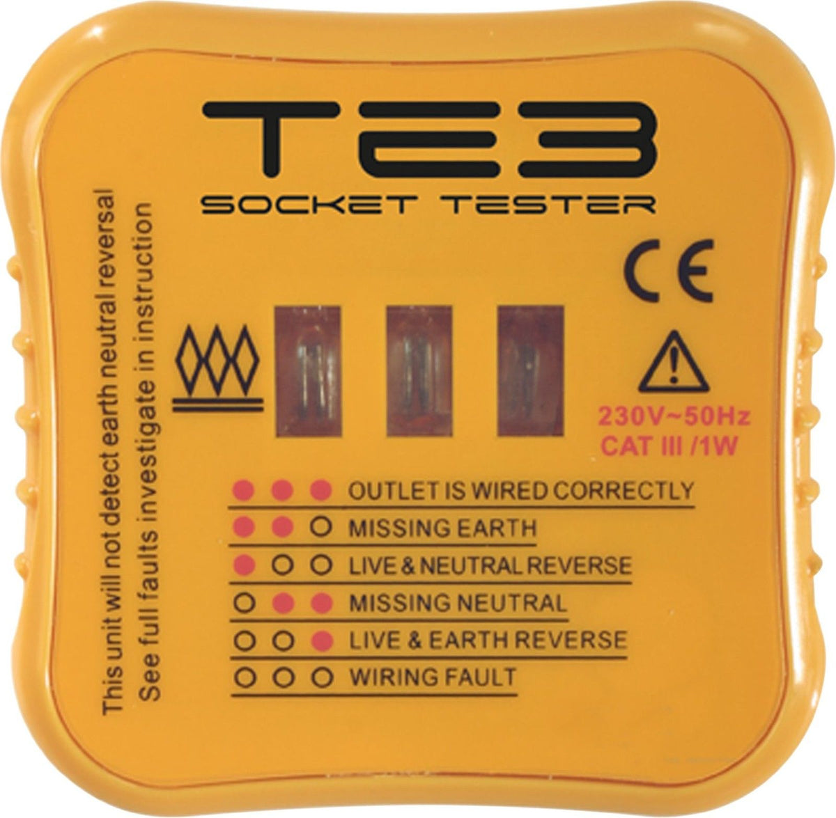 SOCKET TESTER UK MAINS LED INDICATOR ERROR CHECK FAULTY WIRE ELECTRICAL CA48