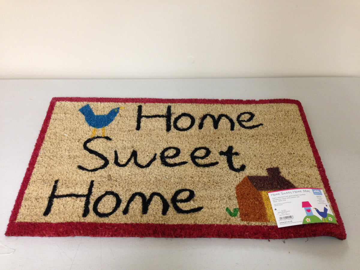 HOME SWEET HOME DOOR MAT COIR PVC BACKED 40CM X 70CM ENTRANCE DOORMAT CA74