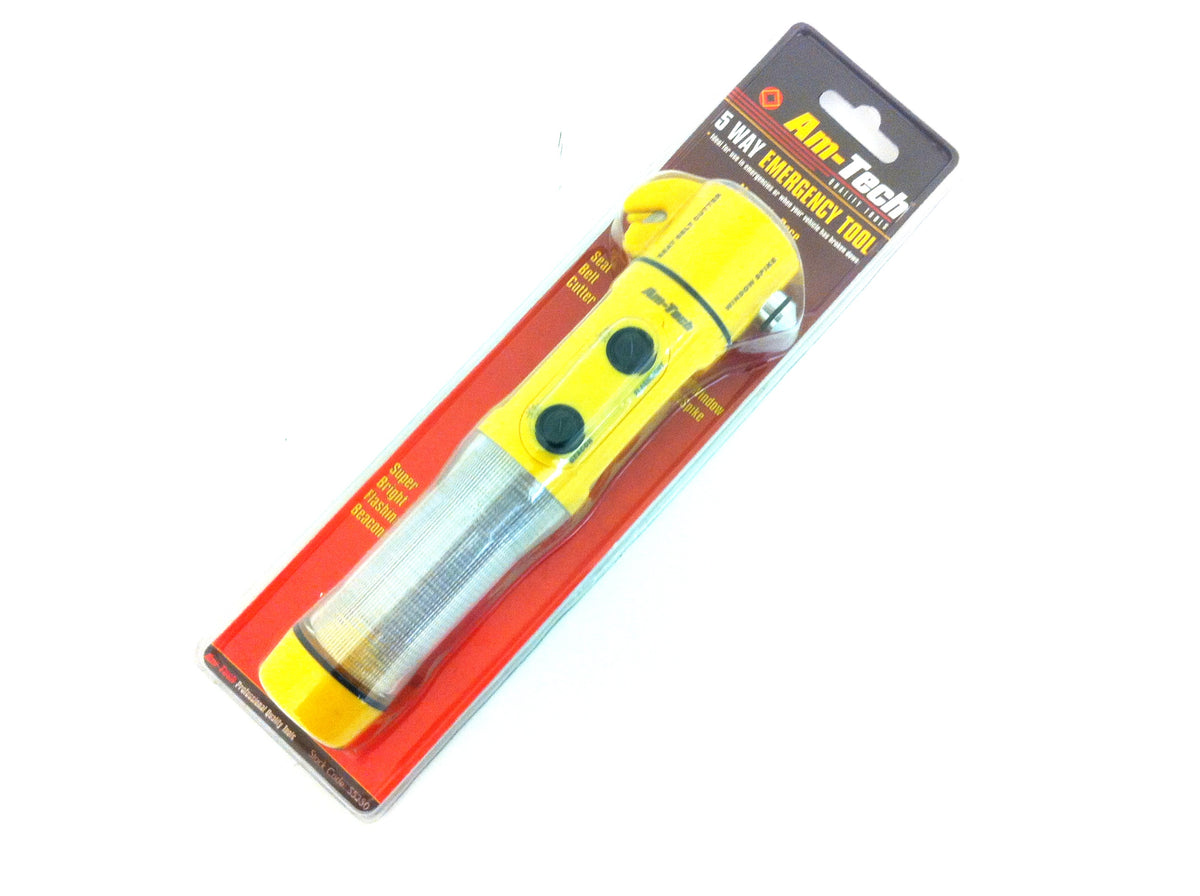 EMERGENCY HAMMER LIGHT BEACON CUTTER SPIKE TOOL 5 WAY VEHICLE BREAK DOWN CA94