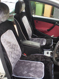 CAR SEAT COVERS SET NEW UNIVERSAL FIT SILVER BLACK PACK front & back