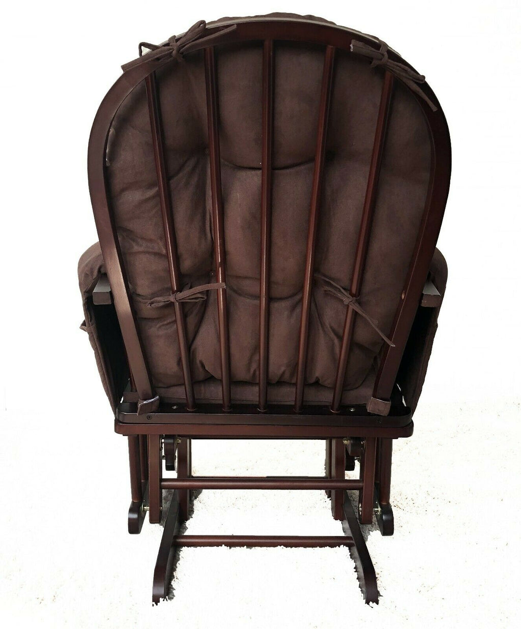 Brown Maternity Nursing Glider Rocking Chair Gliding With Stool Wood Frame