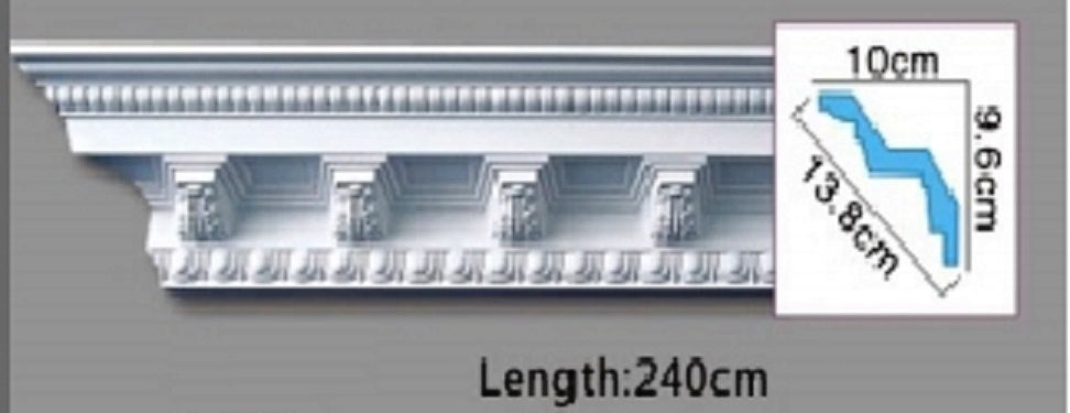 2.4 METER COVING COVINGS PRINCE CORNICE CEILING VICTORIAN DESIGN DECOR PLASTER ORNATE 
