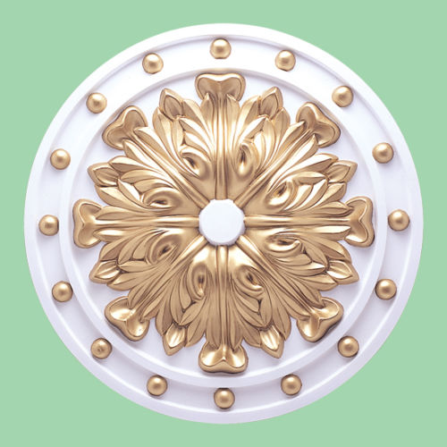 Gold Beautiful Ornate white Ceiling rose Home Decor Victorian Medallion 52cm CR4