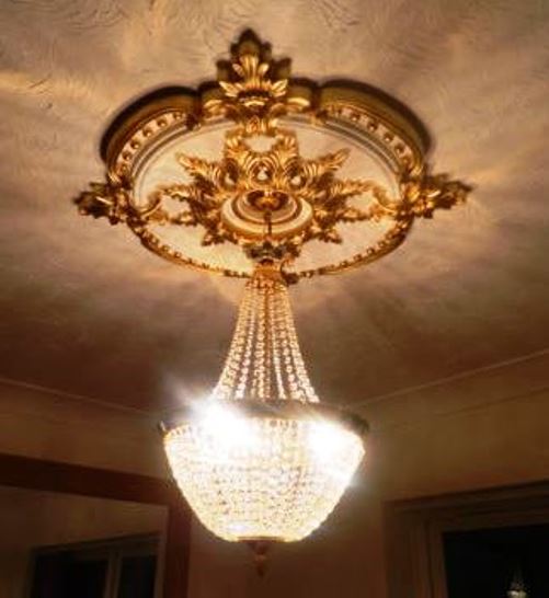 Large Beautiful Ornate GOLD Ceiling Rose Decor Victorian Medallion 72cm CR7G