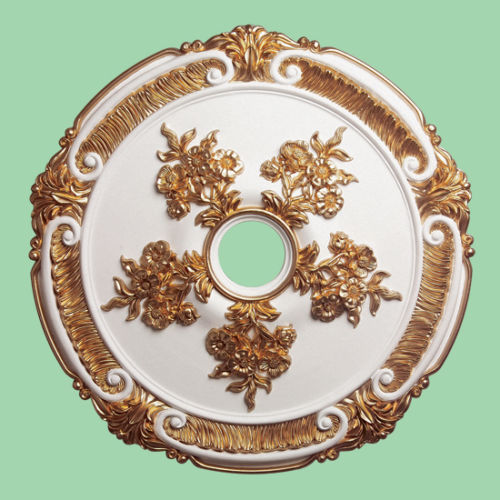 Ceiling rose Gold White Beautiful Ornate Home Decor 66cm Victorian Medallion Chandelier light Fan Rose CR8