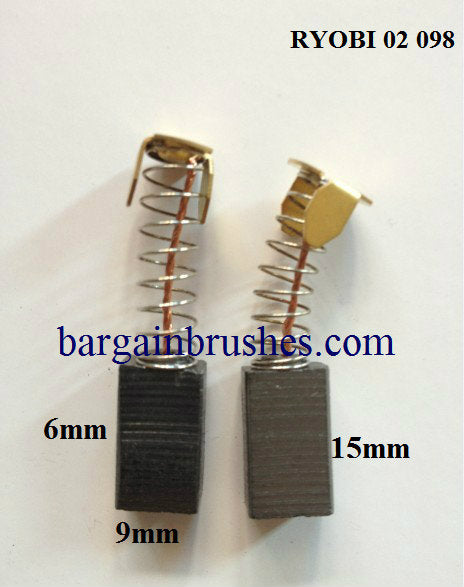 RYOBI 02098 CARBON BRUSHES 6540103 W-560P 6X9X15 -E44