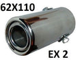 Big Exhaust Pipe Chrome Trim Tip extension Universal Fit 62mm x 110mm tail EX2