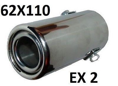 Big Exhaust Pipe Chrome Trim Tip extension Universal Fit 62mm x 110mm tail EX2