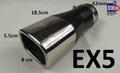 STEEL SQUARE EXHAUST TRIM TIP MUFFLER CHROME TAIL BIG BORE 60MM UNIVERSAL EX5