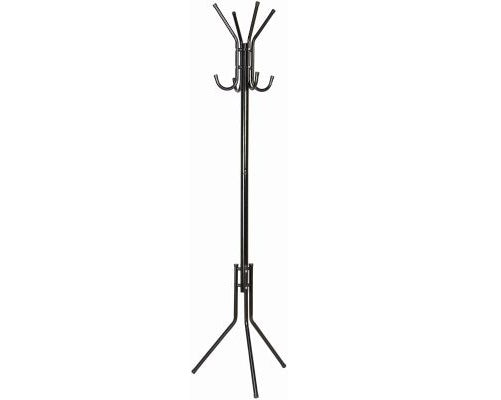 8 HOOK HAT & COAT STAND HANGER RACK BLACK 175CM ASSEMBLY REQUIRED 1.6KG H12