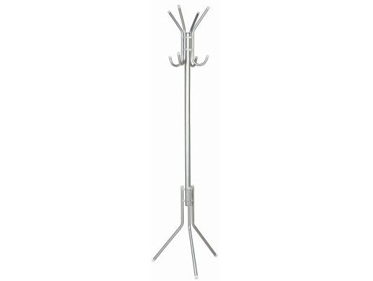 8 HOOK HAT & COAT RACK SILVER STAND HOLDER HANGER ASSEMBLY REQUIRED 175CM H13