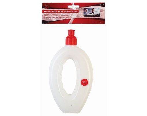 RUNNERS WATER BOTTLE ERGONOMIC HAND GRIP SPORT LID SCREW TOP PLASTIC H15