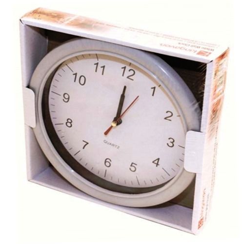 Quartz White Wall Clock Office Kitchen Home Bedroom Round Face Analogue New H19