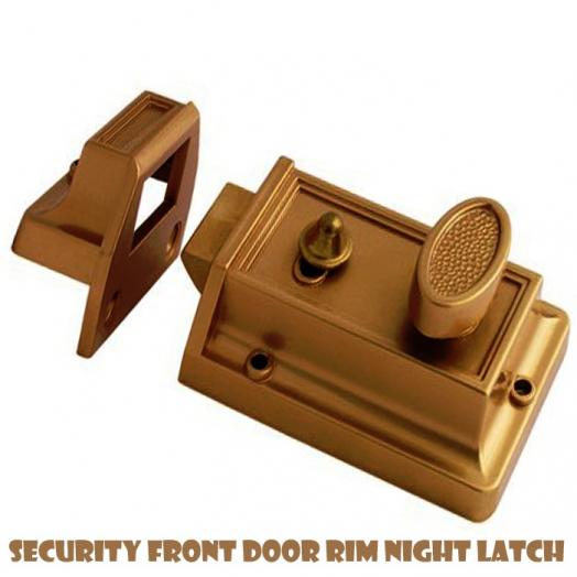 BRASS RIM NIGHT LATCH FRONT DOOR LOCK CYLINDER SET 3 KEYS 60MM REPLACEMENT H24