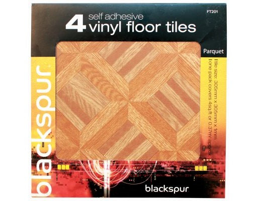 4PK SELF ADHESIVE FLOOR TILES PARQUET EFFECT FLOORING 4 SQ FT COVERED H30PARQUET