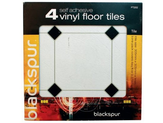 4PK SELF ADHESIVE FLOOR TILES TILE EFFECT FLOORING 4 SQ FT COVERED H30TILE