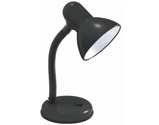 BLACK DESK LAMP OFFICE LIGHT LIGHTING INDOOR MAINS PLUG 40 W FLEXIBLE NECK H33