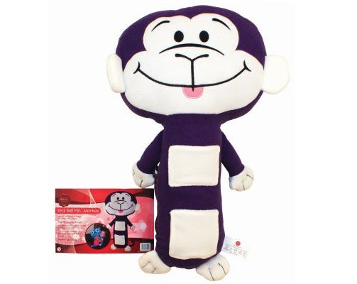 SEAT BELT PET MONKEY COVER SOFT TOY COMFORT PILLOW CAR SEATBELT CHILDREN H7