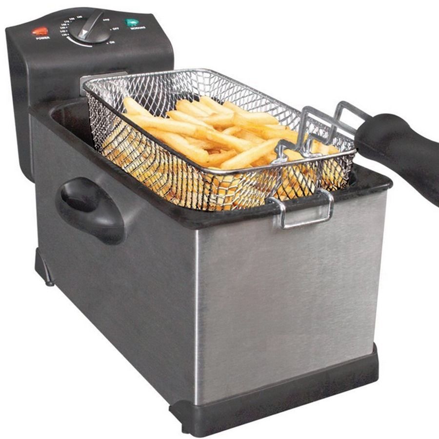 Professional Deep Fat Fryer Stainless Steel 3 Litre Chips Kitchen Non Stick H9