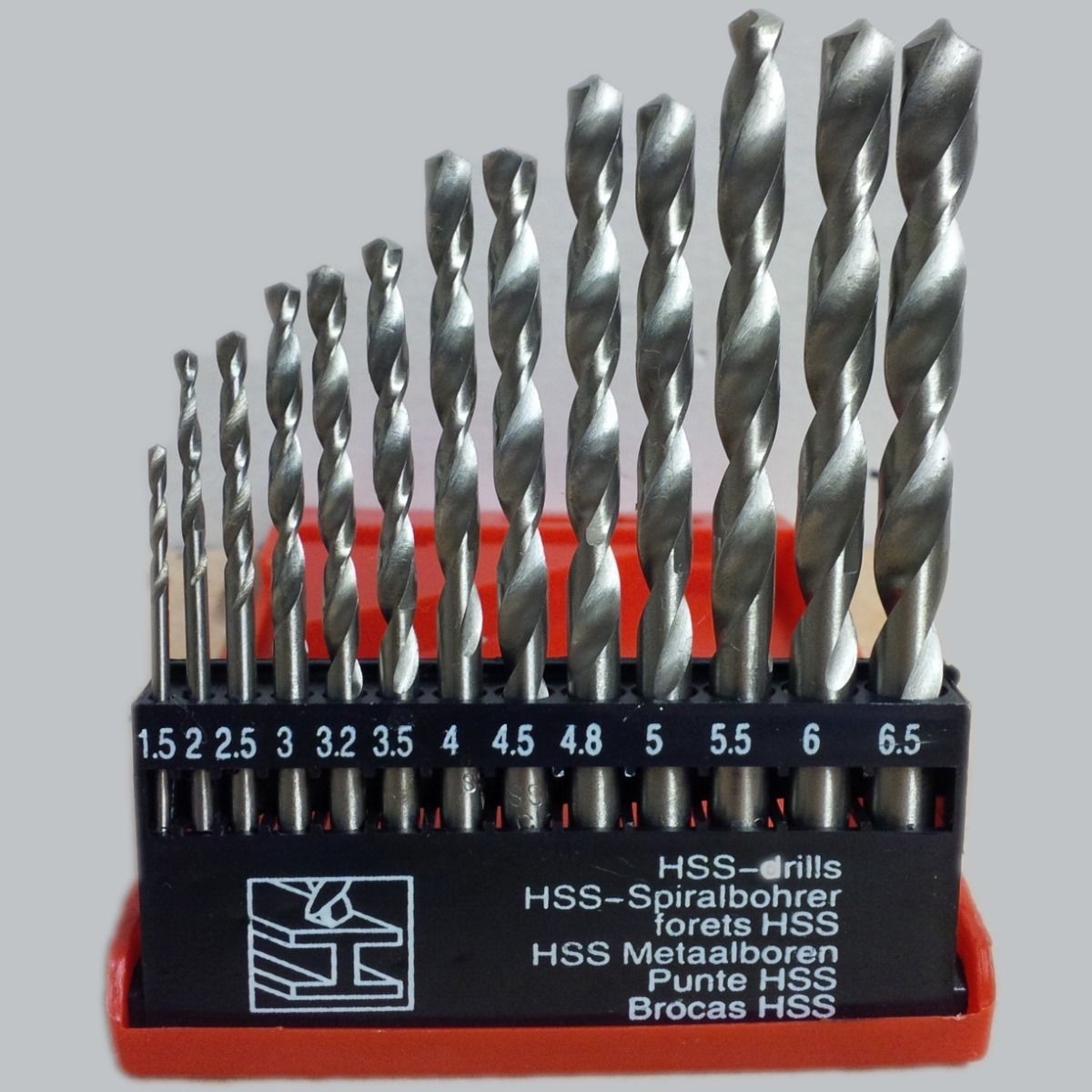 HSS DRILL BITS SET 13 PC HIGH SPEED TITANIUM COATED STEEL HEX SHANK 1.5 - 6.5MM