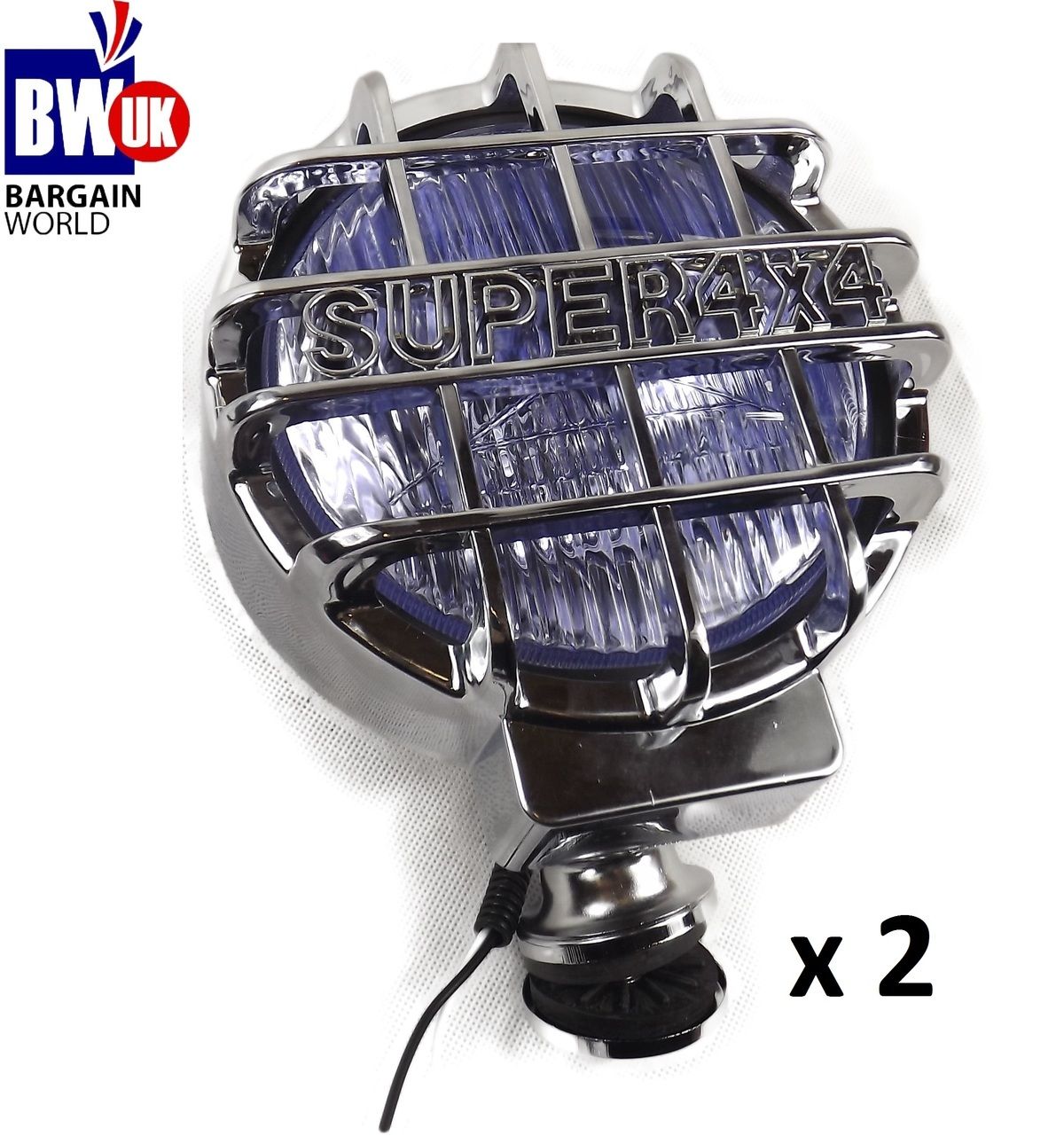 2 X CHROME 4X4 6.61" OFFROAD FOG SPOT HEAD LIGHT DRIVING BEAM BAR UNIVERSAL LAMP LIGHTS