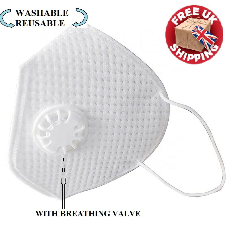 Wholesale Job Lot Face Mask KN95 WITH VALVE Respirator Protection Filter for Health, Hayfever Pollution Pollen Smoke and Personal Safety -  Reusable High Quality   Qty x 50 pieces